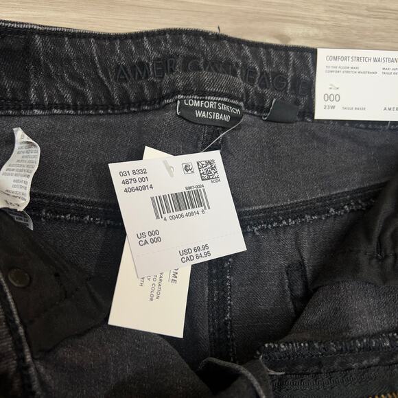 American Eagle Real Good To The Floor Denim Maxi Skirt Dark Wash Size 000 - Picture 8 of 9